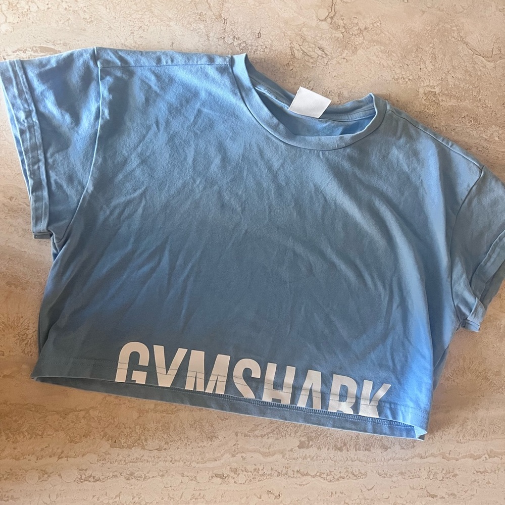 blue gymshark workout crop top